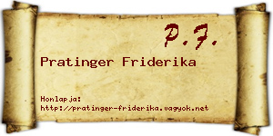 Pratinger Friderika névjegykártya